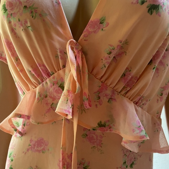 Loveshackfancy X Target Fleur Tiered Midi Dress In Pink Melon SZ 12 - Picture 6 of 7